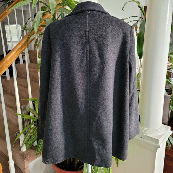 LRL Lauren Ralph Lauren Reefer Coat A-Line Wool Blend Charcoal Size XL Lined - Picture 6 of 11
